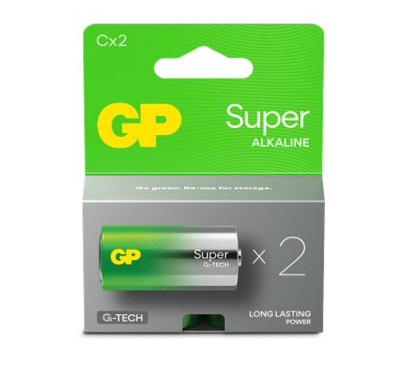Batteri GP Super Alkaline C 2-pak,4 stk/pk