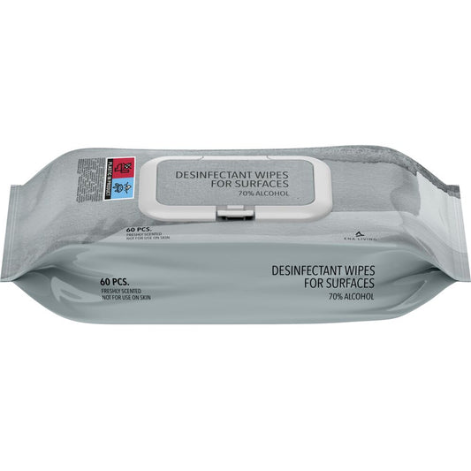 Overfladedesinfektionsserviet, Ena Living, 25x20cm, 70% alcohol, 60 stk/720stk