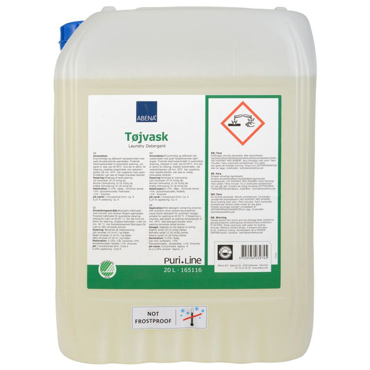 Tøjvask, Puri-Line, 20 l, flydende, kulørt og hvidt, uden farve og parfume