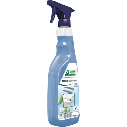 Universalrengøring, Green Care Professional TANET Multiclean, 750 ml, klar-til-brug, med farve og parfume (10 flasker)