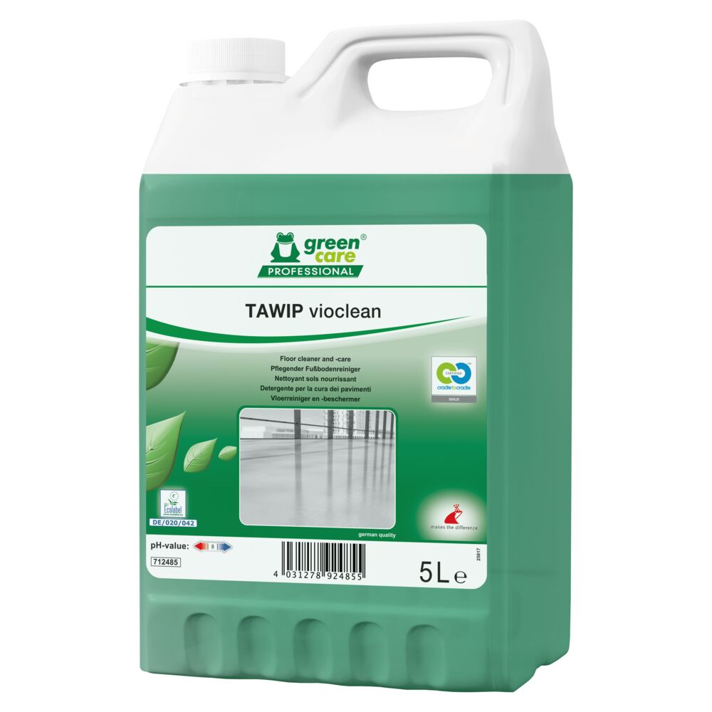Gulvpleje, Green Care Professional TAWIP Vioclean, 5 l, uden voks, med farve og parfume (2 dunke i krt)