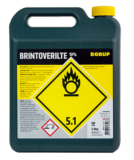 Brintoverilte Borup 10% 5ltr til blegning og desinfektion,1 stk
