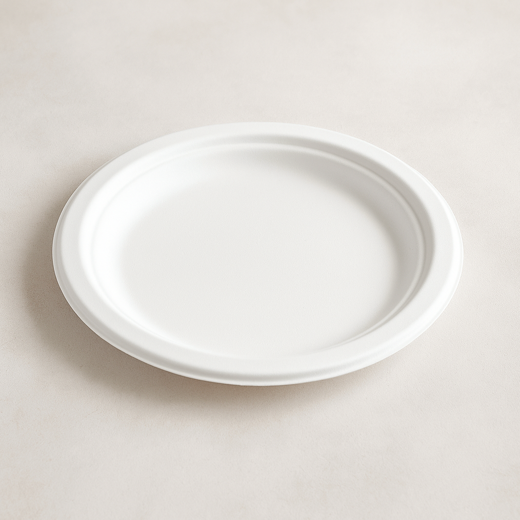 Miljøtallerken, Ø22,5cm, Hvid, sukkerrør ( 500stk )MS