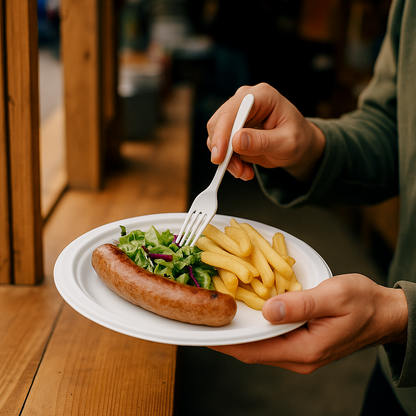 Miljøtallerken, Ø22,5cm, Hvid, sukkerrør ( 500stk )MS