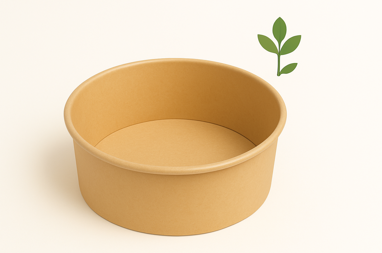 Salatskål Rund 1000ml Ø150xH75mm Brun Pap m. PLA (50 stk)