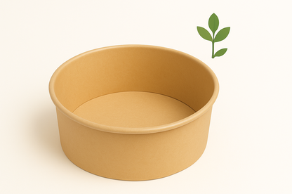 Salatskål Rund 750ml Ø150xH60mm Brun Pap m. PLA (50 stk)