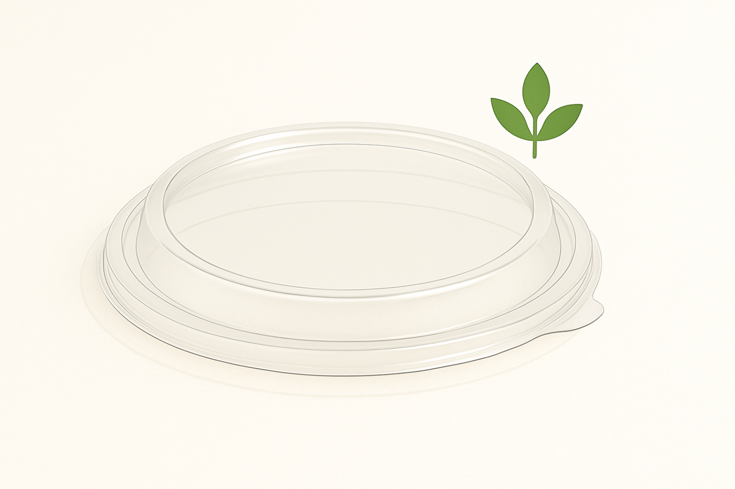 Plastlåg Rund Ø150mm Klar rPET til 500-1000ml Salatskål (50 stk)