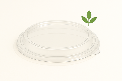 Plastlåg Rund Ø150mm Klar rPET til 500-1000ml Salatskål (50 stk)