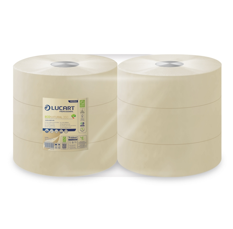 Toiletpapir Jumbo Lucart EcoNatural 350, 2-lags, 350 m, 6 rl/pk