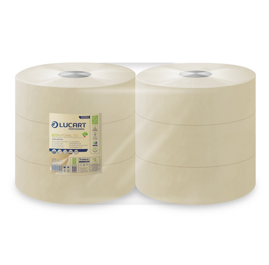 Toiletpapir Jumbo Lucart EcoNatural 350, 2-lags, 350 m, 6 rl/pk