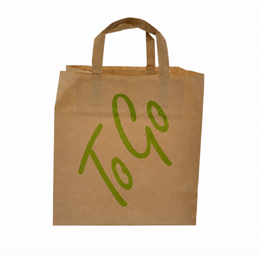 Bærepose Catersource 12 ltr 250x200x260 mm FSC 80 gr m/Hank Papir Brun To Go,100 stk/krt
