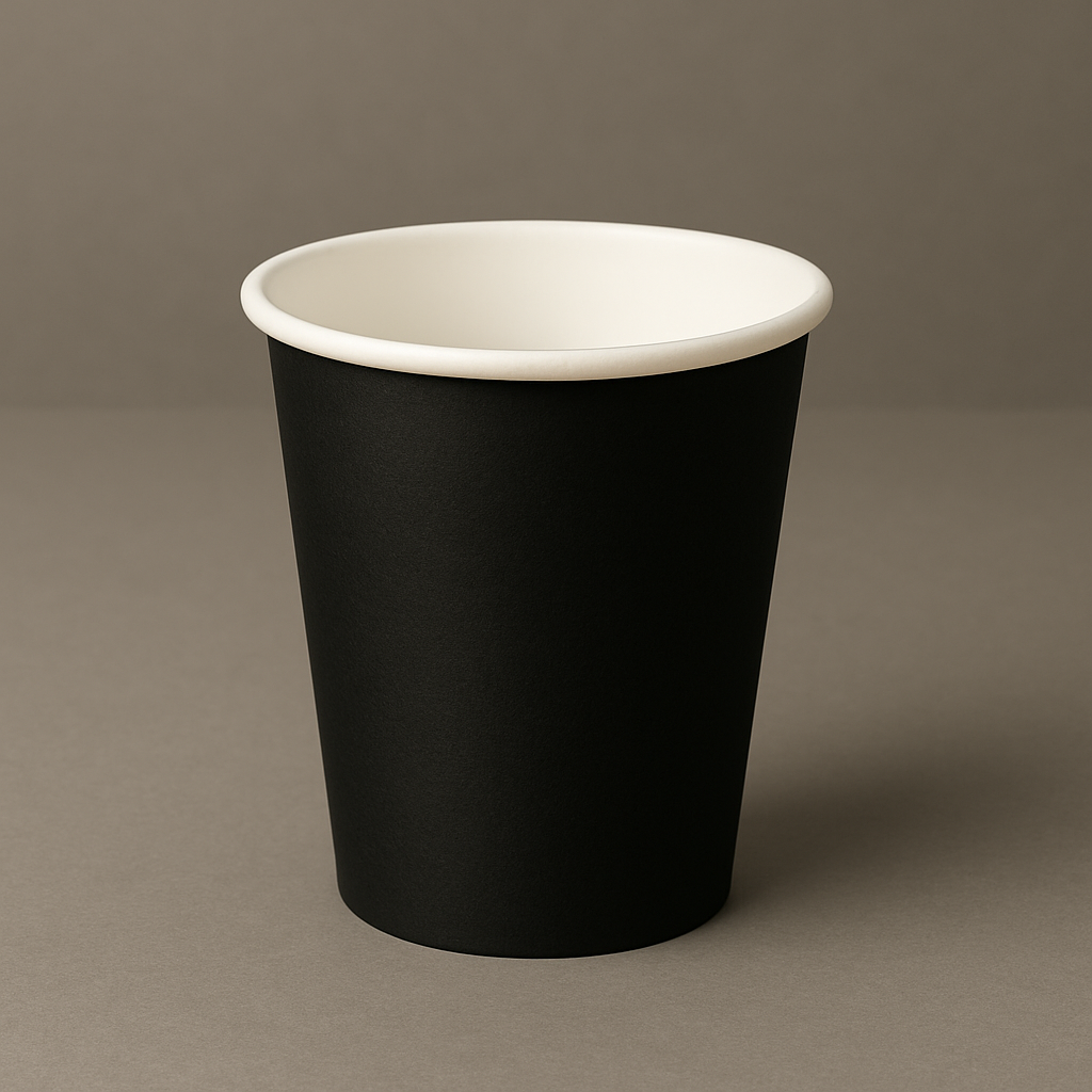 Kaffebæger 25 cl - Sort - Single Wall (50 stk)