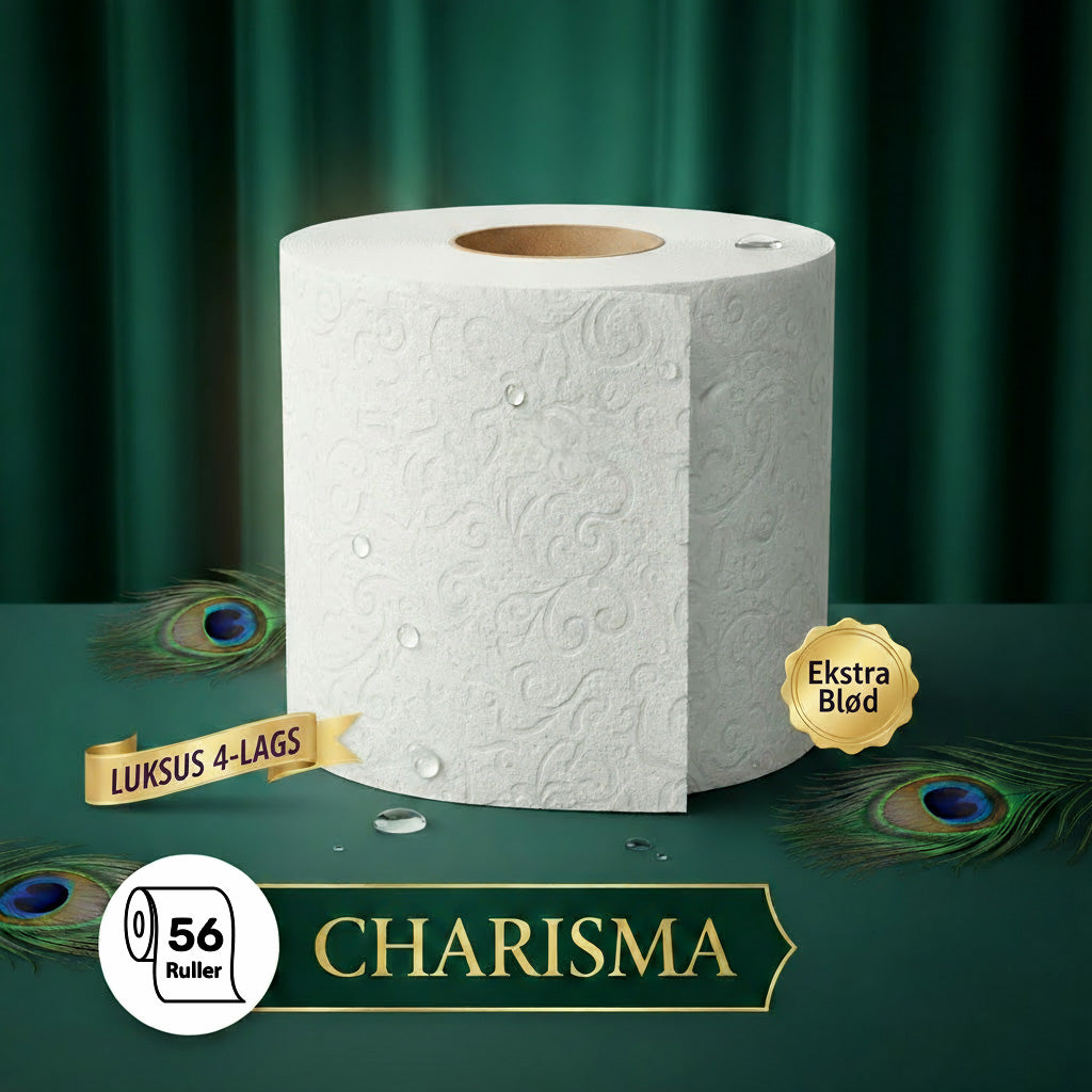 56 ruller | 4-lags Toiletpapir | Grite Charisma - 100% nyfiber