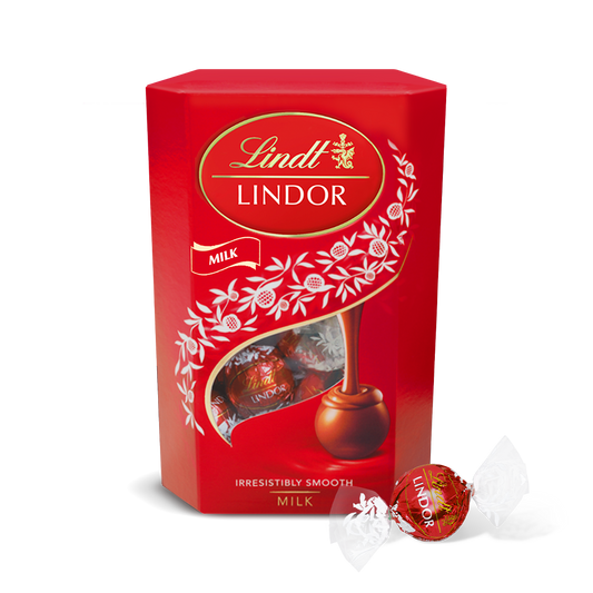 Lindt LINDOR Milk Chocolate Cornet 200 g – Eksklusiv mælkechokoladegave