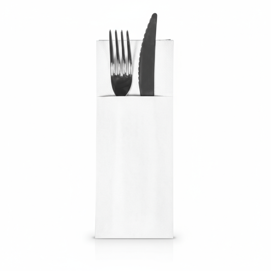 Bestikpose Airlaid 40x32 cm Hvid – ( 1.200 stk )