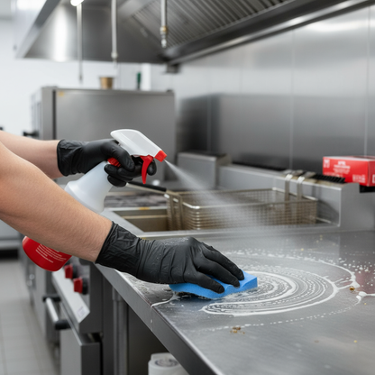 Engangshandske, M, Sort, nitril, pudderfri (100stk) Primesource