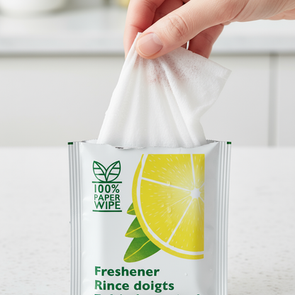 Vådserviet – citronduft, enkeltpakket, 1000 stk./krt.