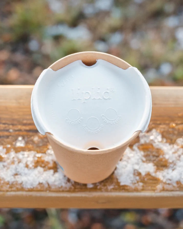 Liplid drikkelåg Ø90 mm – Bæredygtige låg til kaffebæger (50 stk)