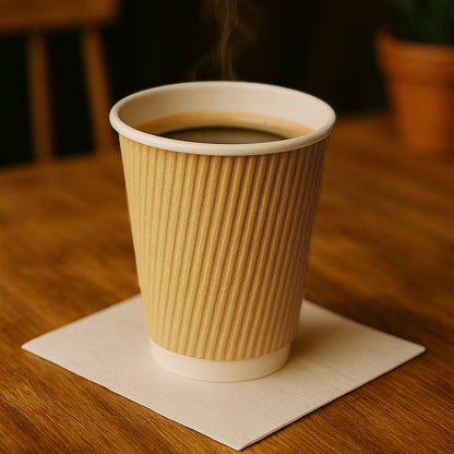 Kaffebæger 30 cl - Natur - Ripple Wall (25 stk)