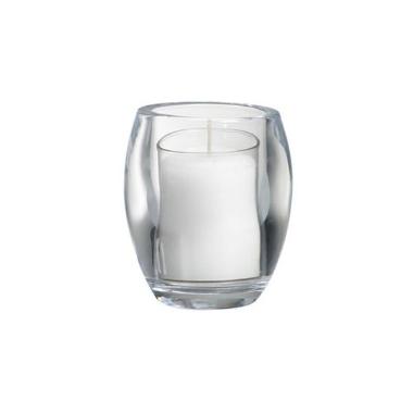 Glaslys Oval Relight Transparent uden Refill,6 stk/pk