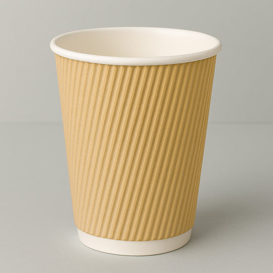 Kaffebæger 40 cl - Natur - Ripple Wall (25 stk)