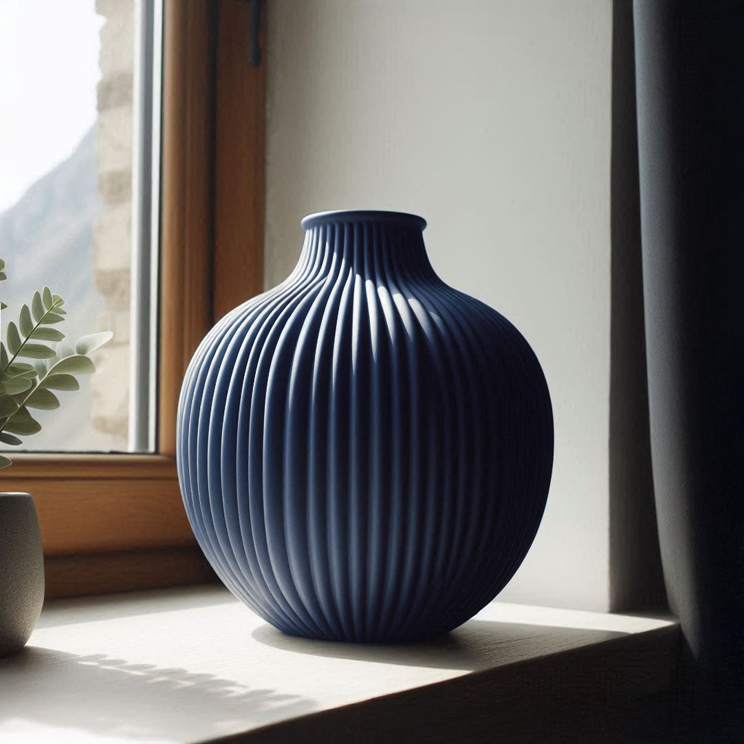 Veluna Ripple Round Vase i PLA - Bioplast - 19 cm