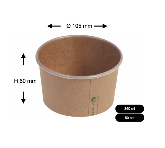 Isbæger 360 ml Ø105x60mm pap Brun ( 50stk )