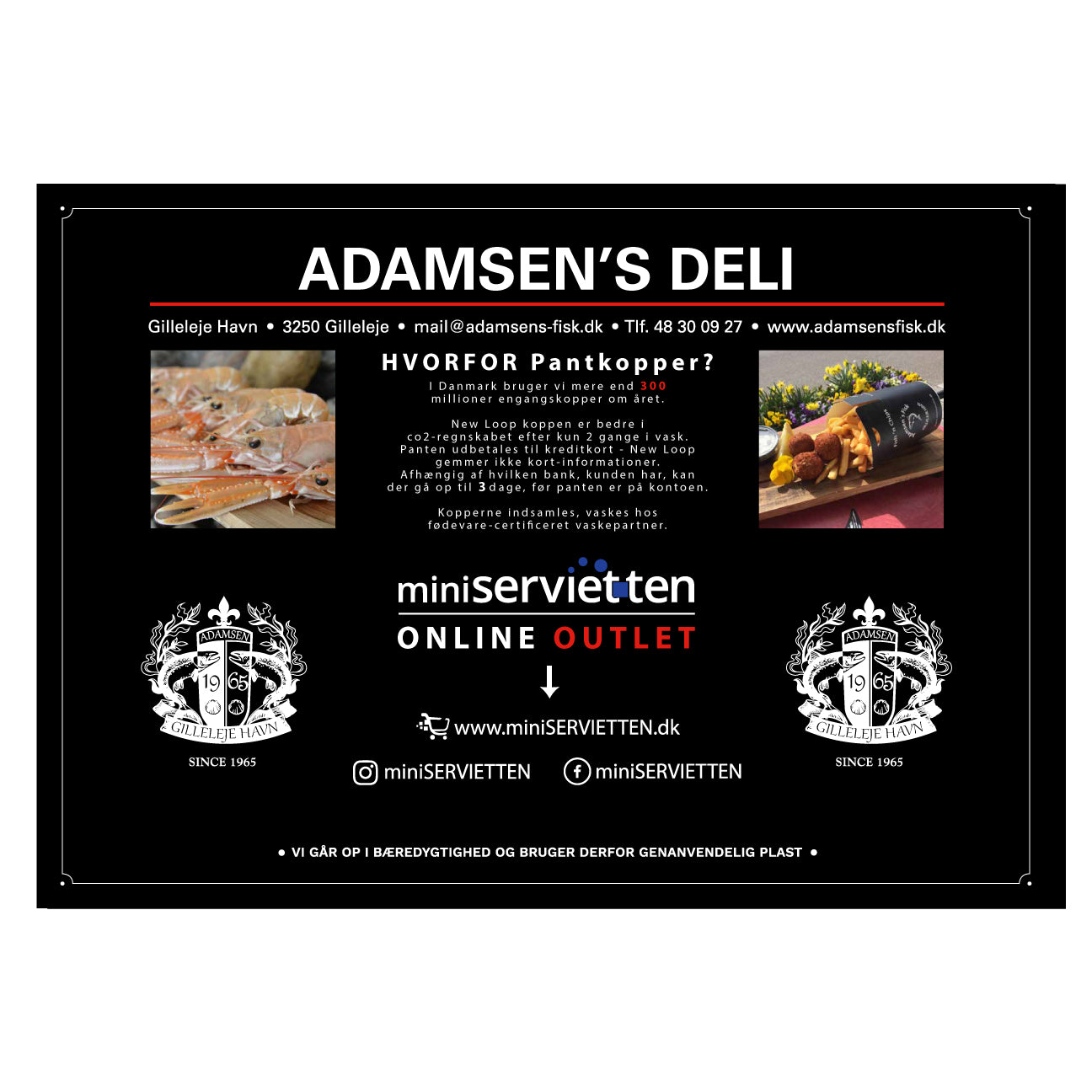 Adamsens Deli - Dækkeserviet ( Antal: 1000 stk )