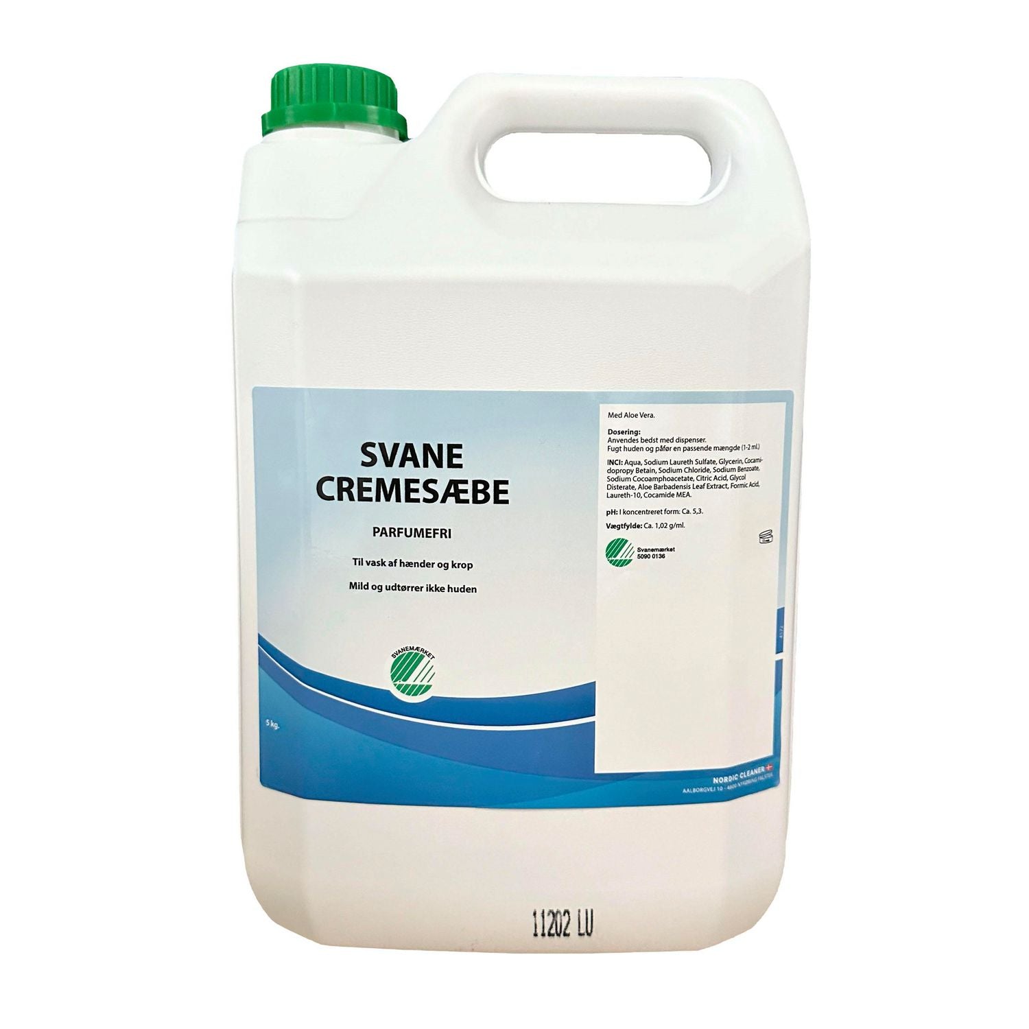 Cremesæbe Nordic Cleaner 5ltr Svanemærket uden Parfume Refill,3 stk x 5 ltr/krt