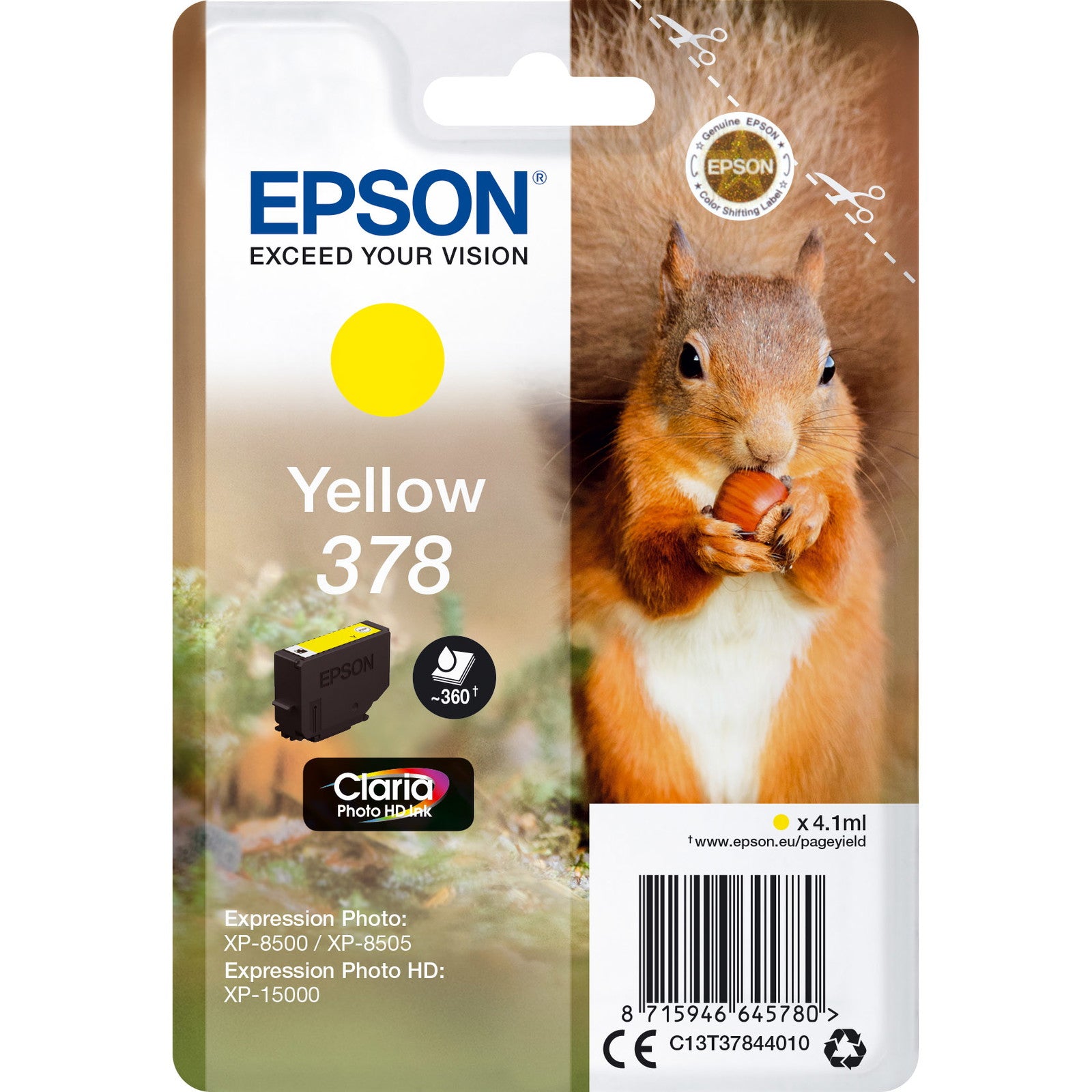 Epson Ink C13T37844010 Y 378
