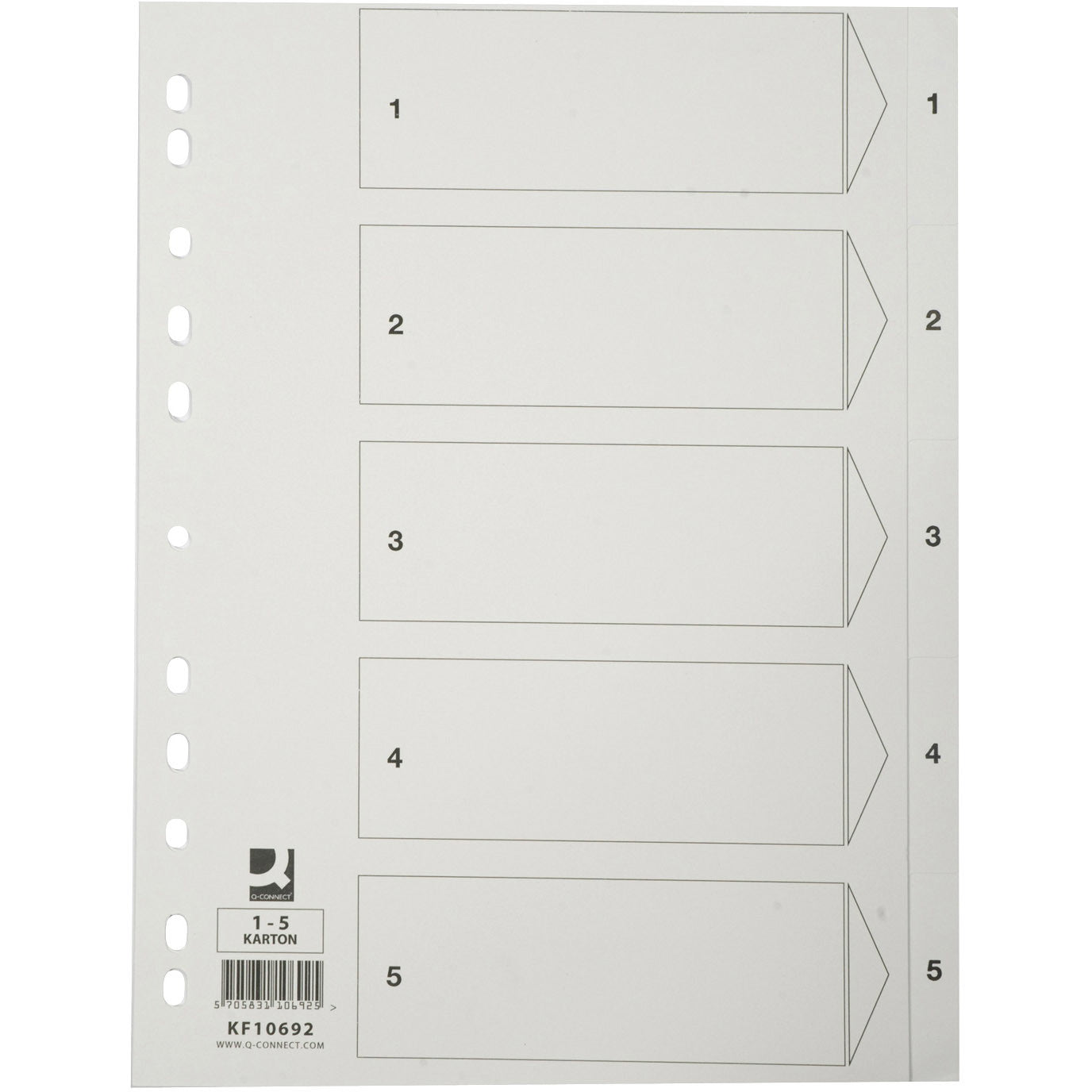 Q-connect register A4 1-5 hvid