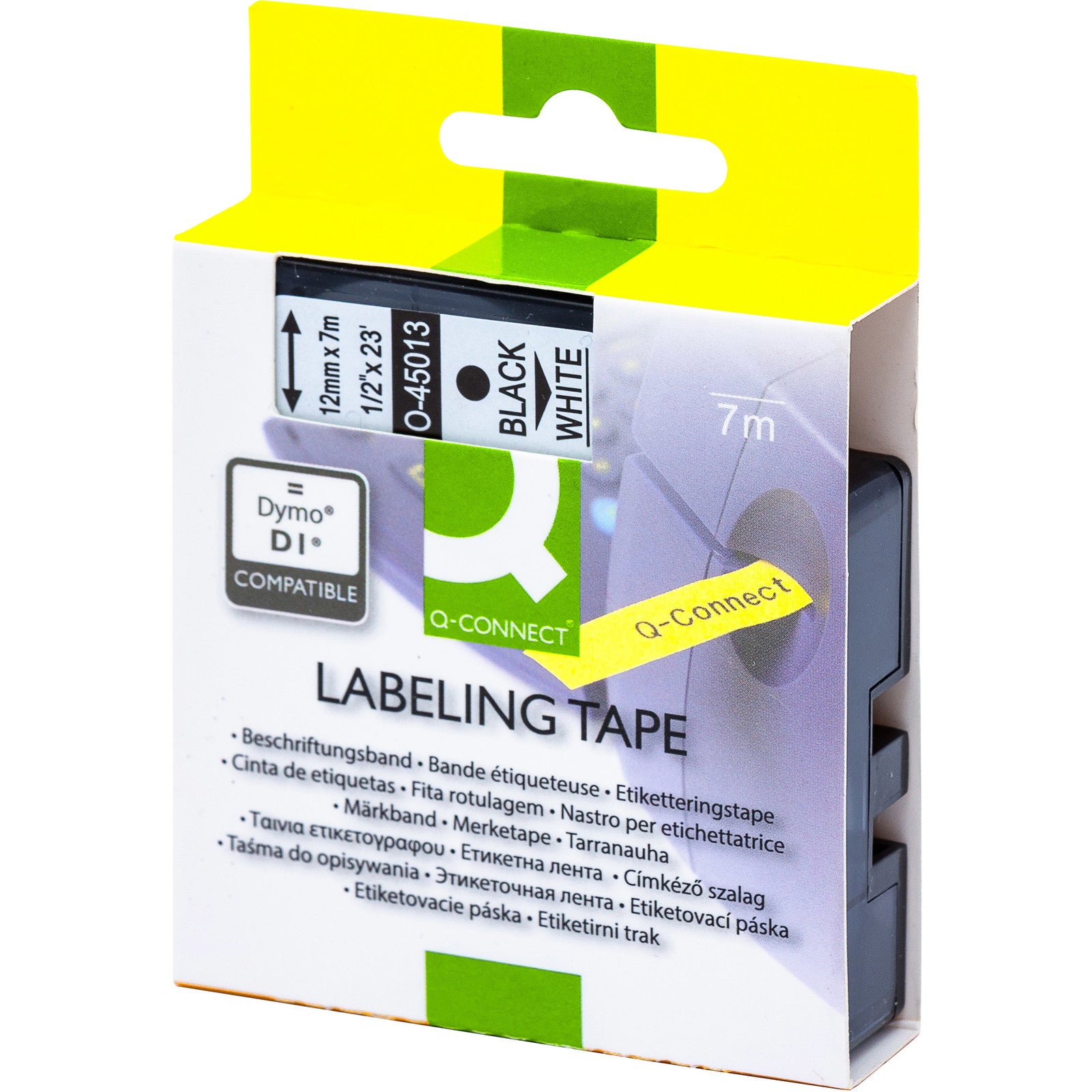 Q-connect D1 45013 12mm sort/hvid