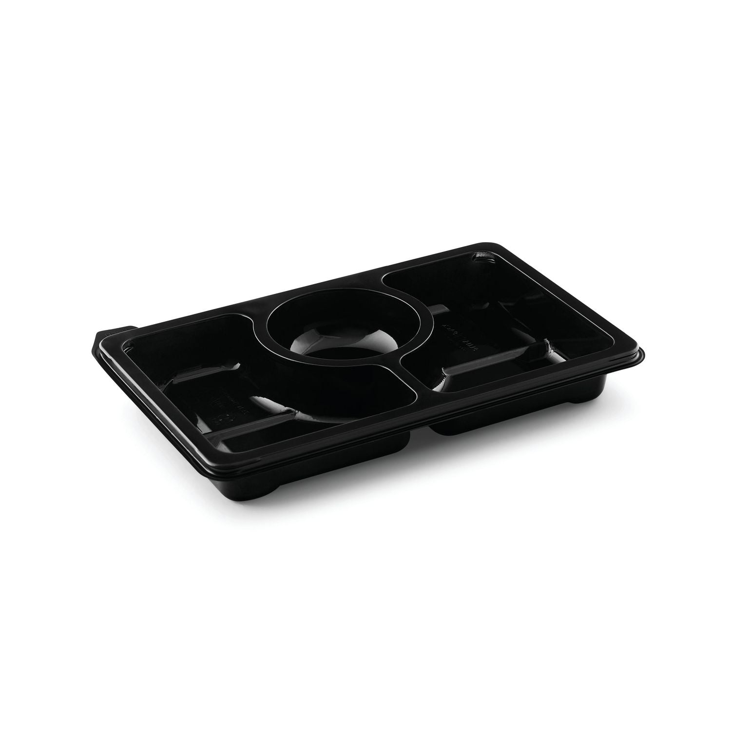 Bakke Zen Tapas 3-rum Rektangulær 312/312/130ml L250xB166xH32mm RPET Sort,60 stk/ps