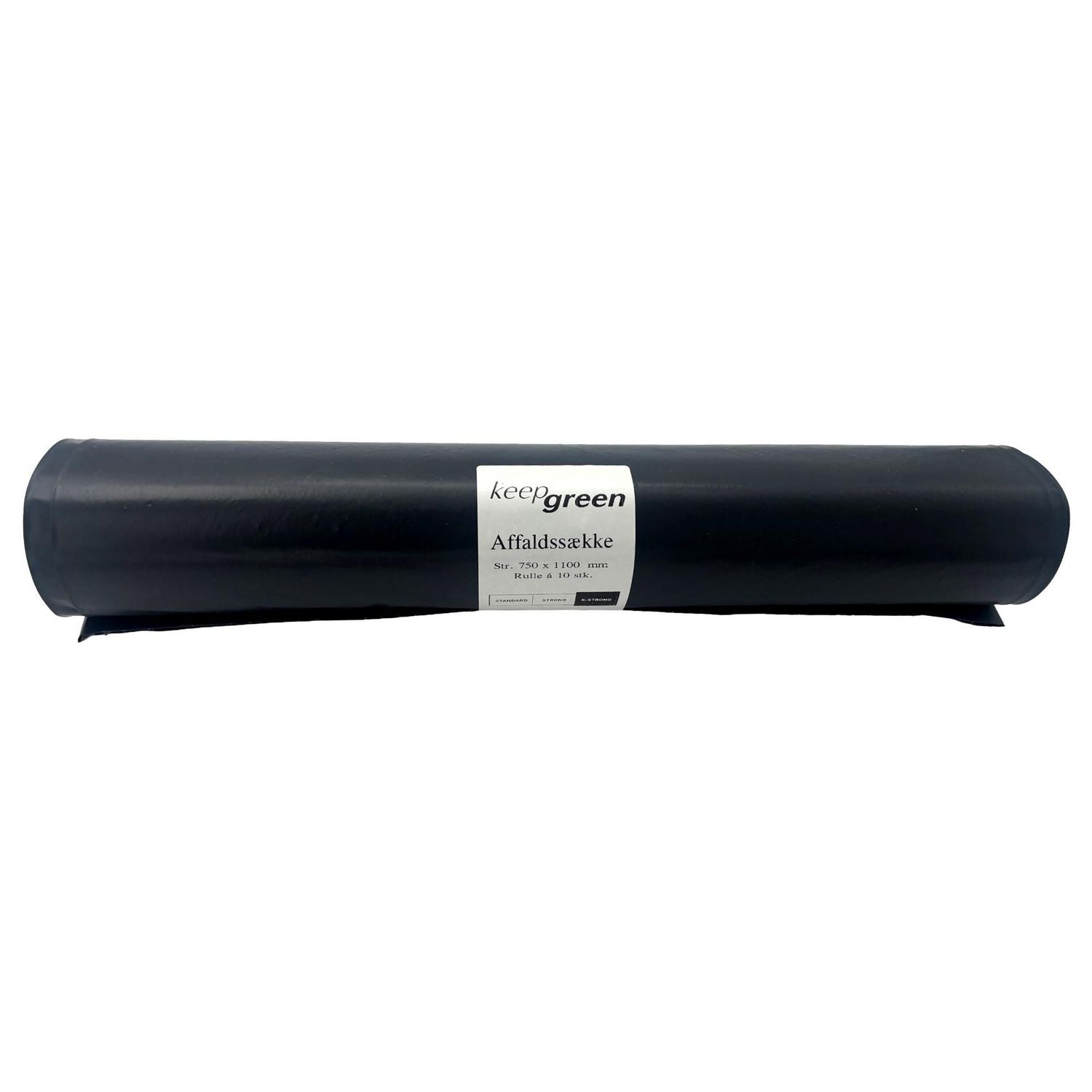 Sæk KeepGreen 125ltr B750xL1150mm 70my Ekstra Strong Sort,12 rl x 10 stk/krt