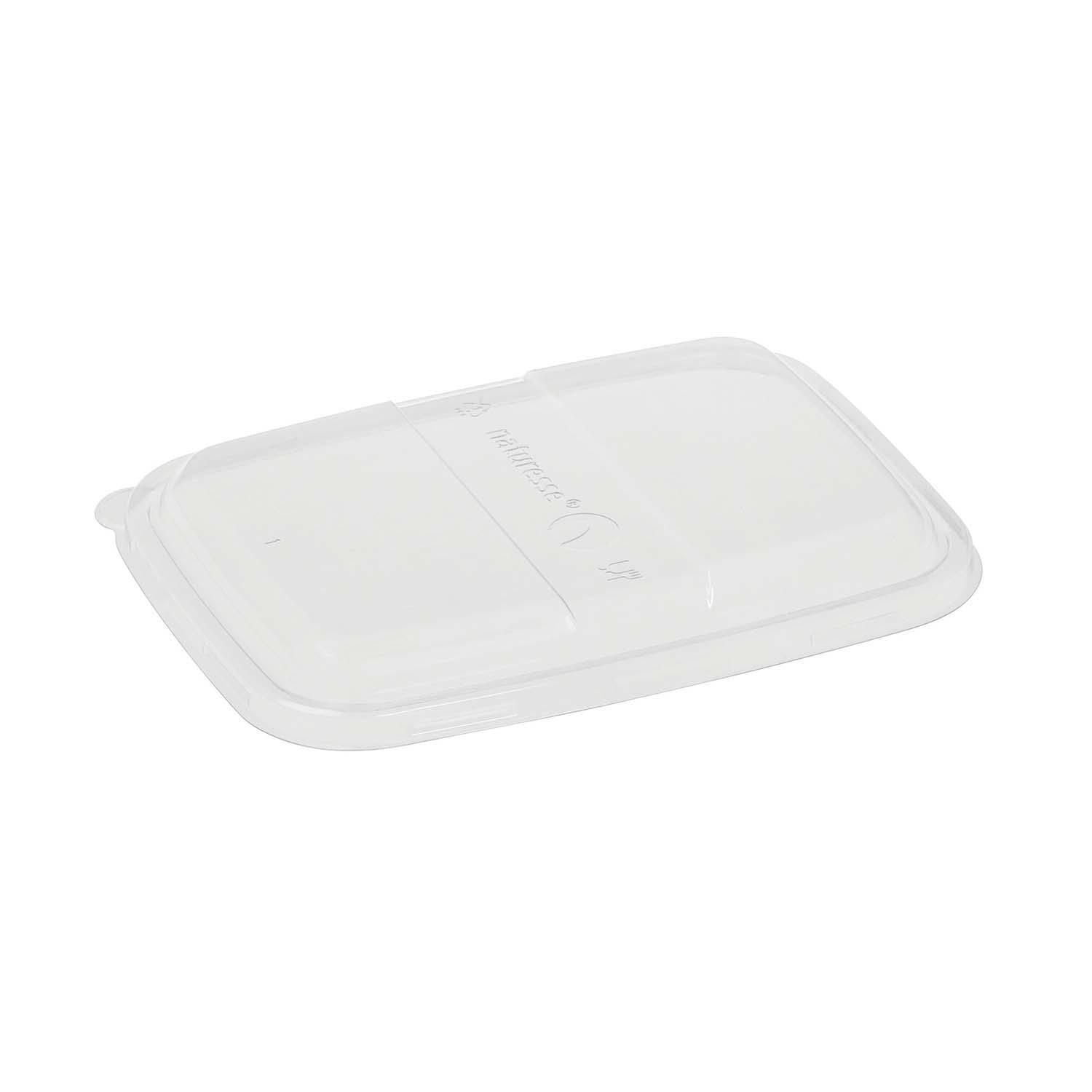 Plastlåg 230x165 mm Firkantet Bionedbrydelig PLA Klar til bagasse bakker,4 ps x 100 stk/krt