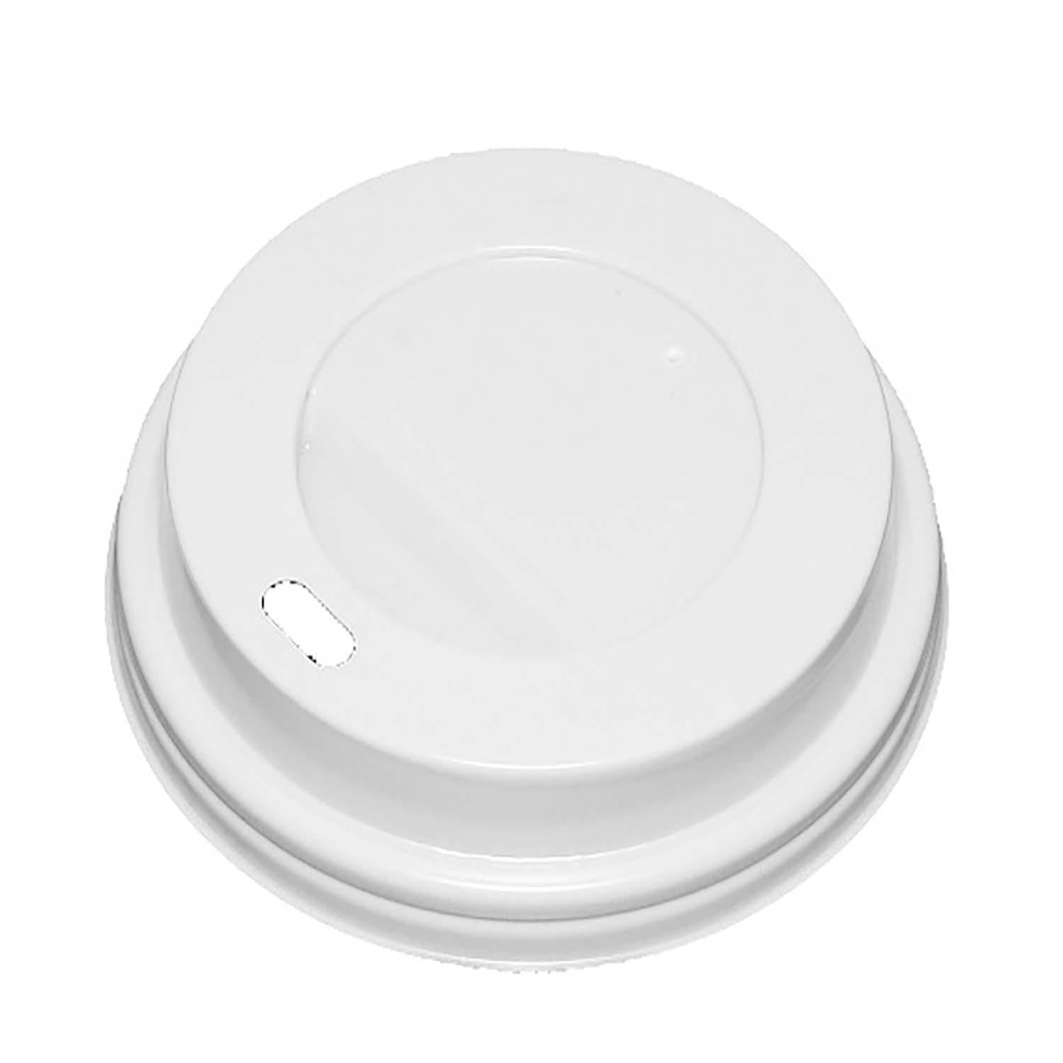 Drikkelåg CPLA Ø80xH20mm Til Kaffebæger Hvid Catersource,100 stk/ps