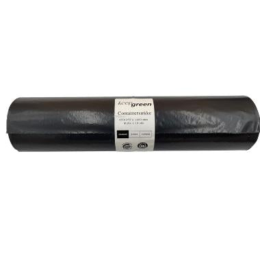 Containersække B650xL1400mm, Sort 240-liters – 40my (12 ruller)
