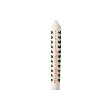 Kalenderlys Ø45x300 mm Brændetid 39 timer Stearin Hvid,stk