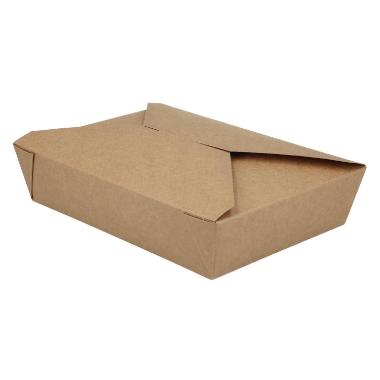 Takeaway æske Verive 140/155x195/215x48 mm 1400 ml papir biocoating Brun,56 stk/ps