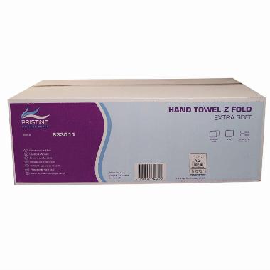 Håndklædeark 240x206 mm 2-lags Nyfiber Hvid – 3.750 stk